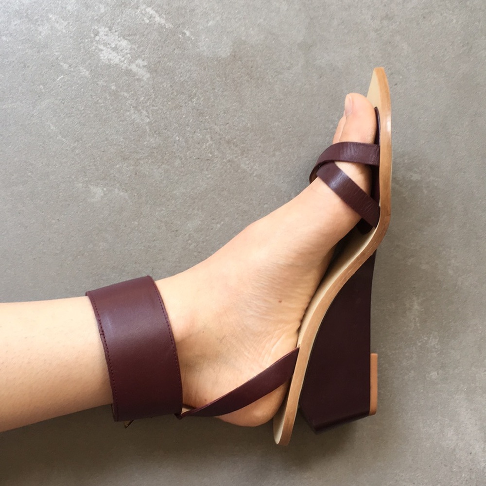 Funky leather wedge sandal